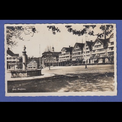AK Schweiz Gais Dorfplatz 1934 gelaufen n. Passau