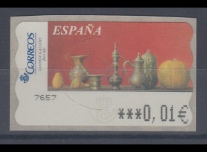 Spanien ATM Gemälde Red Life , Wert in € 6-stellig schmal, Mi.-Nr. 147.6