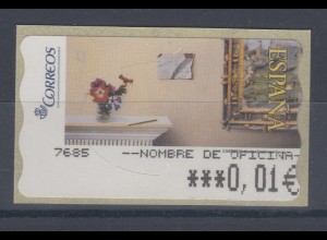Spanien ATM Gemälde Brief Plasencia, Wert in € 6-stellig schmal , Mi.-Nr. 152.6