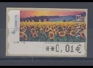 Spanien ATM Gemälde Sonnenblumenfeld, Wert in € 5-stellig breit , Mi.-Nr. 162.4