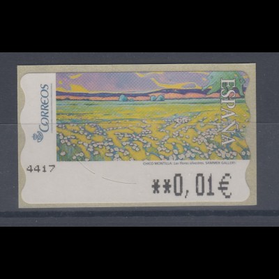 Spanien ATM Gemälde Wildblumen, Wert in € 5-stellig schmal , Mi.-Nr. 164.3