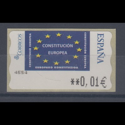Spanien ATM Europaflagge, Wert in € 5-stellig schmal, Mi.-Nr. 154.3
