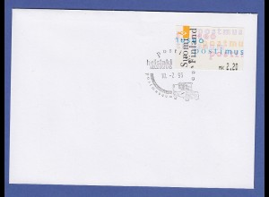 Finnland 1995 ATM Postmuseum, Wert 2,20 auf blanco-Beleg 