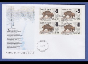 Finnland 1995 ATM Vielfraß Gulo Gulo Satz 240-270-280-320 auf offiz. FDC 