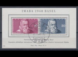 Schweiz 1948 IMABA Basel - Block 13 mit Sonderstempel 