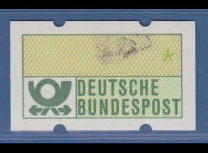 Deutschland ATM Mi.-Nr. 1.1 mit fleckigem Farbband-Abdruck im rechten Teil