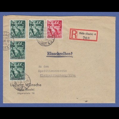Dt. Reich 1938 Machtergreifung Mi.-Nr. 660-61 auf portoger. R-FDC Halle 28.1.38
