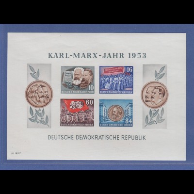 DDR 1953 Karl Marx-Block Mi.-Nr. Block 8B ** 