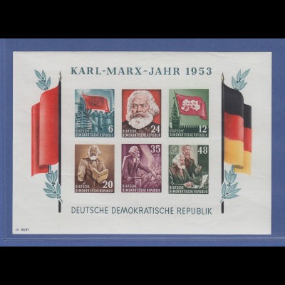 DDR 1953 Karl Marx-Block Mi.-Nr. Block 9B ** 