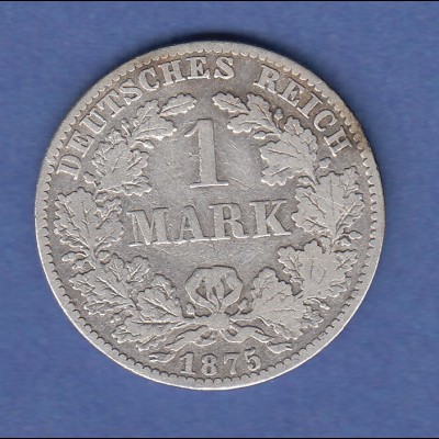 Deutsches Kaiserreich Silber-Kursmünze 1 Mark B 1875