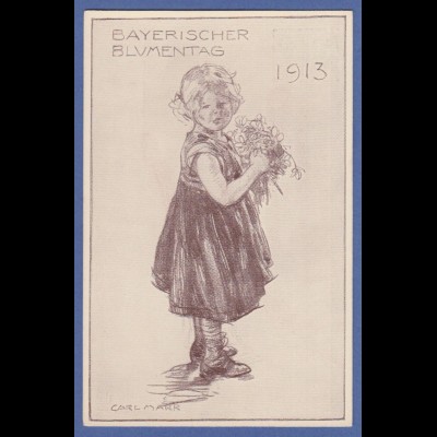 Bayern Privat-Ganzsache BAYERISCHER BLUMENTAG 1913, ungebr. Top-Zustand