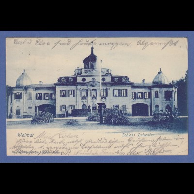 AK Thüringen Weimar, Schloss Belvedere, gelaufen 1899