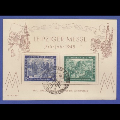 Leipziger Frühjahrsmesse 1948, Satz Mi.-Nr. 967-68 auf Sonderkarte 