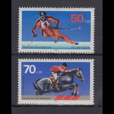Bundesrepublik 1978 Sporthilfe Skiläufer und Springreiter Mi.-Nr. 958 + 968 ** 