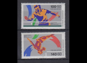 Bundesrepublik 1989 Sporthilfe Tischtennis-u. Kunstturnen Mi.-Nr. 1408-1409 ** 