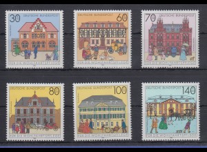 Bundesrepublik 1991 Wohlfahrt Historische Posthäuser Mi.-Nr. 1563-1568 ** 