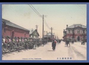 historische AK Japan Yokohama Zugang zum Pier , um 1900 