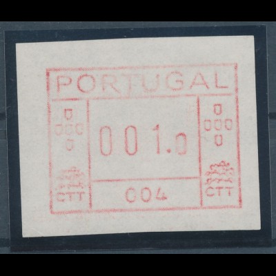 Portugal Frama-ATM 1981, ATM mit Gerätenummer 004 auf weißem Papier 