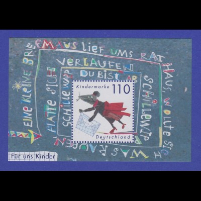 Bundesrepublik 2000 Blockausgabe Für uns Kinder Mi.-Nr. Block 51 **