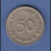 50 Pfennig-Münze BANK DEUTSCHER LÄNDER 1950 G, TOP-Stück, Expertise Franquinet 