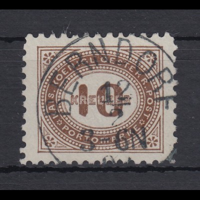 Österreich Portomarke 10 Kreuzer Mi.-Nr. 7 schön gestempelt BERNDORF