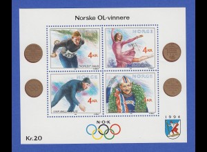 Norwegen 1990 Block 14 ** Olympische Winterspiele 1994 (II). 