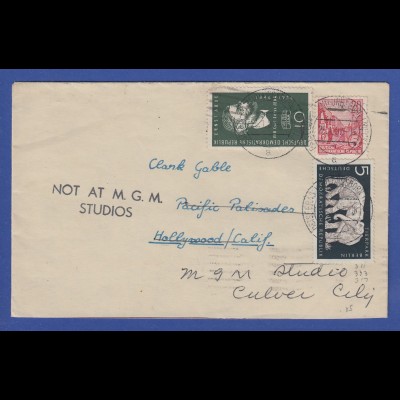 Brief 1957 aus der DDR gelaufen an Hollywood Filmschauspieler Clark Gable !!!