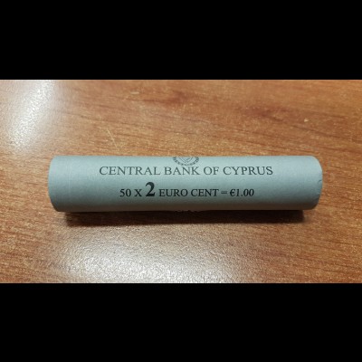 2 Cent Zypern 2008 50 Stück in Originalrolle, wie verausgabt