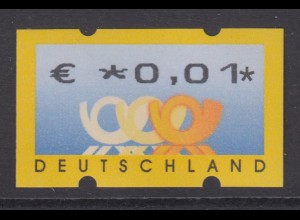 ATM Bund 3 Posthörner in € seltener LEIPZIGER LANGDRUCK 31mm, Mi.-Nr. 4.2 **