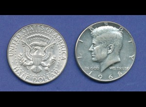 USA Kennedy 1/2 Dollar 1966, 11,5g 400er Silber ! 