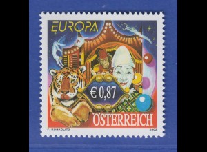 Österreich 2002 Sondermarke Europa Zirkus Weißclown Mi.-Nr. 2376