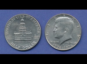 USA Kennedy 1/2 Dollar, 200 Jahre Unabhängigkeit 1776-1976, Kupfer-Nickel