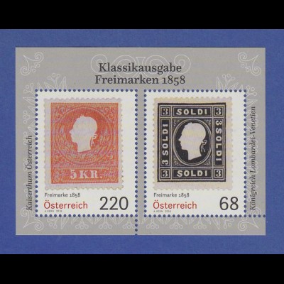Österreich 2016 Blockausgabe Klass. Briefmarken Kopfausgabe 1858 Mi-Nr. Bl. 91