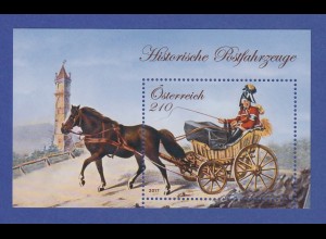 Österreich 2017 Blockausgabe Histor. Postfahrzeuge Pferdekutsche Mi-Nr. Bl. 96