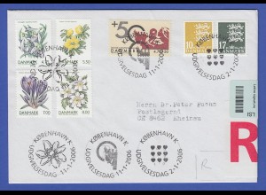 Dänemark 2006 Blumen ect. Mi.-Nr. 1421-1427 auf gelaufenem R-FDC