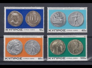 Zypern 1977 Sondermarken Antike Münzen Mi.-Nr. 468-471 Satz kpl. ** 