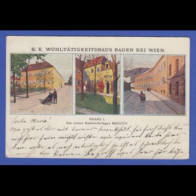 AK Österreich Baden bei Wien K.K. Wohltätigkeitshaus 1914