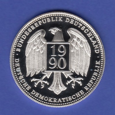 Silbermedaille Deutsche Währungsunion 1990 Ag999 20g. 