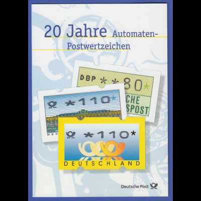 ATM Deutschland offizielles Faltblatt der Post, darin 7 ATM mit So-O Berlin Köln