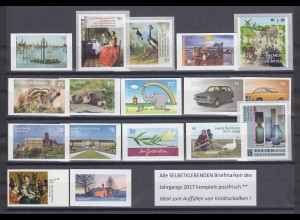 Bundesrepublik alle selbstklebenden Briefmarken des Jahrgangs 2017 komplett **