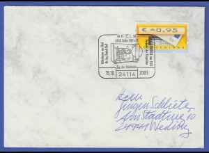 ATM Mi.-Nr. 5.1 Wert 0,95 auf Brief mit So-O KIEL Erfindung Faxgerät Rudolf Hell