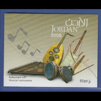 Jordanien 2008 Blockausgabe Musikinstrumente, Mi.-Nr. Block 127 **