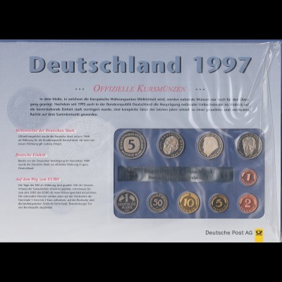 Deutschland DM-Kursmünzensatz 1997 G Polierte Platte PP / proof Ausgabe DPAG