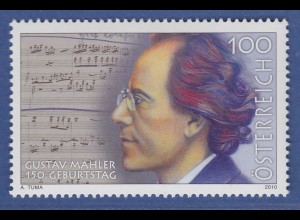 Österreich 2010 Sondermarke Gustav Mahler Komponist Mi.-Nr. 2868