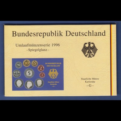 Bundesrepublik DM-Kursmünzensatz 1996 G Polierte Platte PP