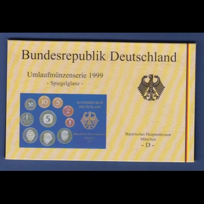 Bundesrepublik DM-Kursmünzensatz 1999 D Polierte Platte PP