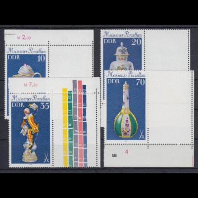 DDR 1979 Meissener Porzellan 4 Werte mit Leerfeld rechts **