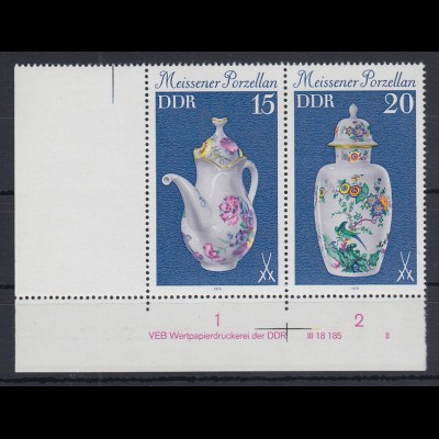DDR 1979 Meissener Porzellan Zusammendruck W Zd 427 DV mit Druckvermerk **