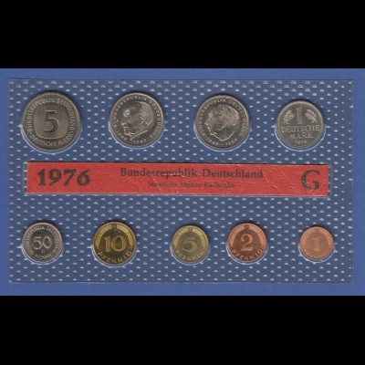 Bundesrepublik DM-Kursmünzensatz 1976 G stempelglanz