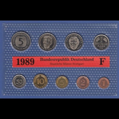 Bundesrepublik DM-Kursmünzensatz 1989 F stempelglanz